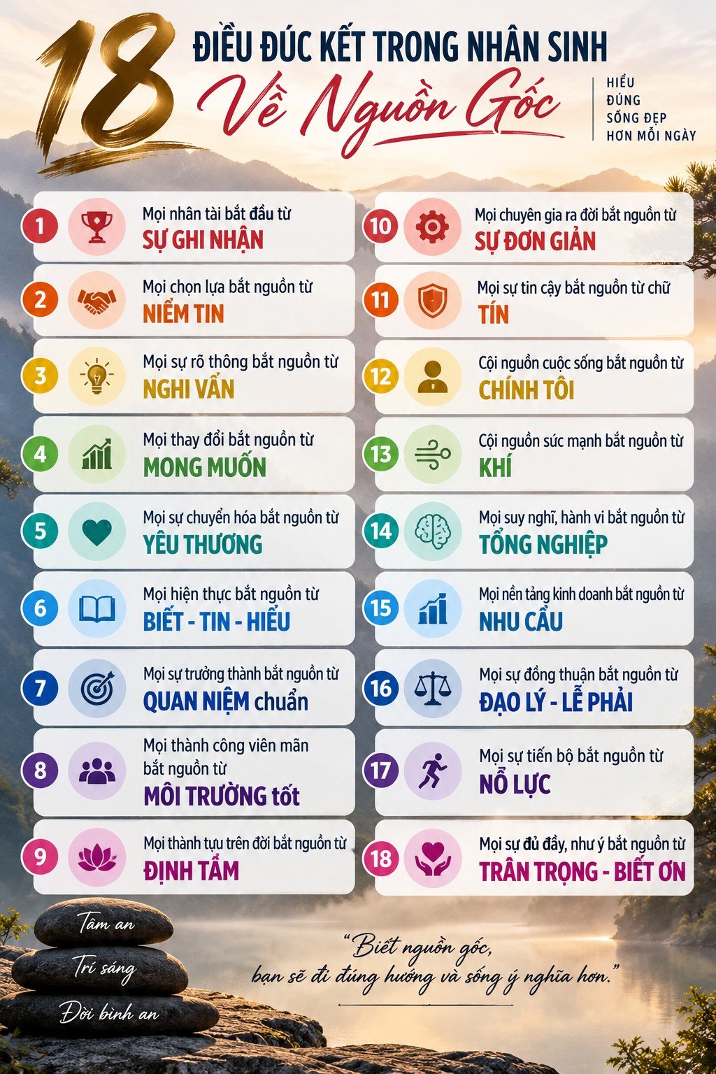 18 điều đúc kết trong nhân sinh về nguồn gốc